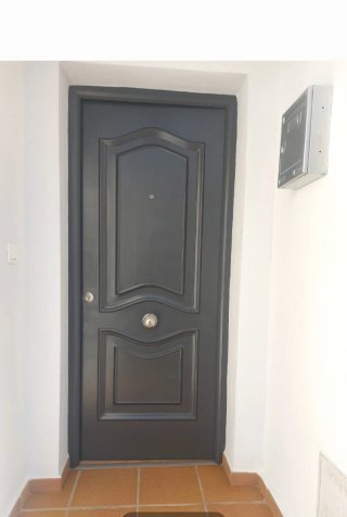 Puerta de entrada gris