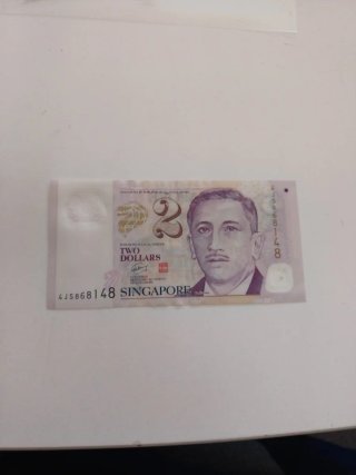 Billete 2 Dólares Singapur Polímero sin circular