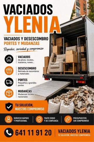 Vaciados mudanzas y desescombro 24h