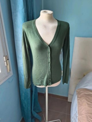 Cardigan punto fino mujer Eva Rosa L/XL chaqueta