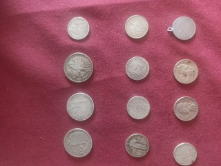 Lote de 12 monedas de plata