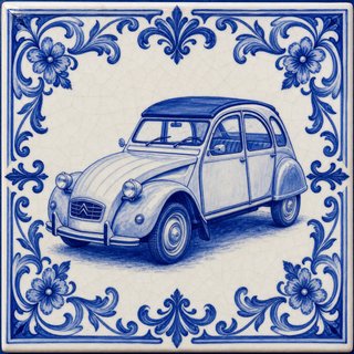Pack 3 Azulejos Decorativos Coches Clásicos
