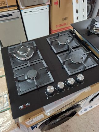 Encimera de Gas 4 Quemadores Cristal Negro Nueva