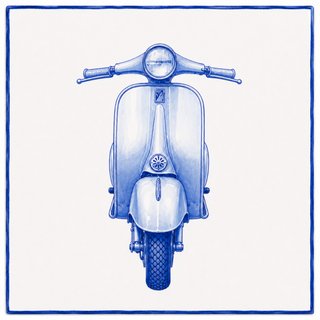 Confezione di 3 piastrelle decorative Vespa 150S