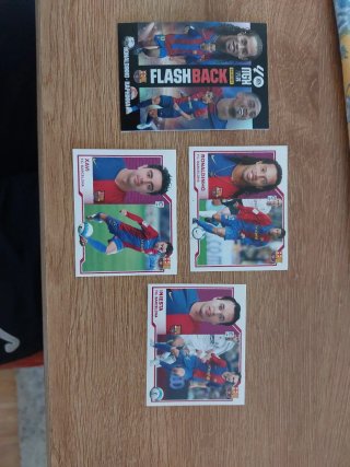 Lote 4 Cromos FC Barcelona Ronaldinho-xavi-iniesta