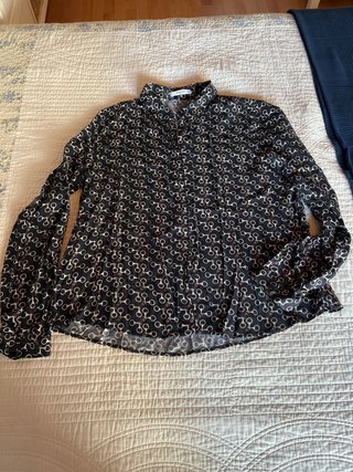 Camisa Estampada MANGO Negra
