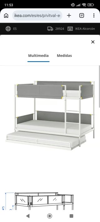 Litera con cama nido IKEA