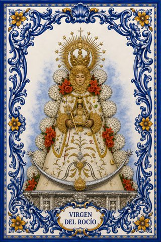 Azulejo Virgen del Rocío 15x20 cm
