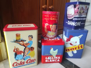 Lote di 5 scatole vintage Cola Cao, Danone