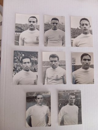 8 Postales-Cromos de Futbolistas (1962)