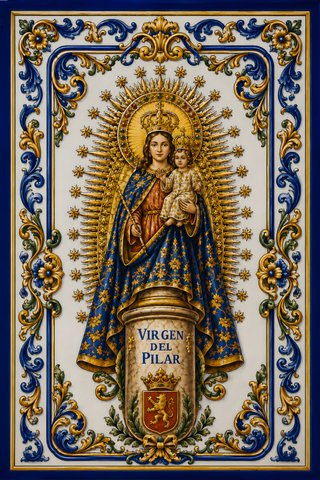 Azulejo Virgen del Pilar 15x20 cm