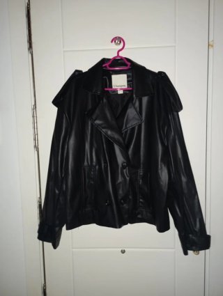 Chaqueta de Piel Sintética Negra