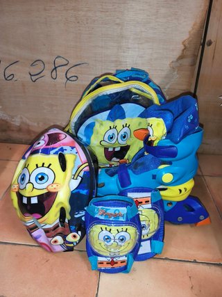 Set de Patines Bob Esponja con Protecciones