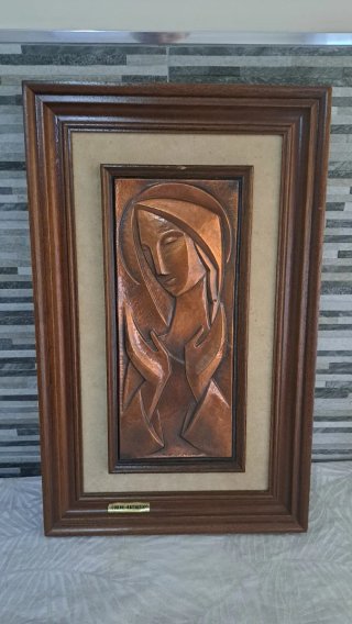 Cuadro de Cobre Artístico Virgen Maria