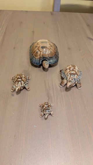 Set de 4 Figuras de Tortugas de Cerámica