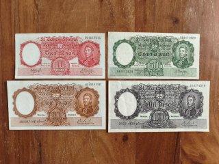 Lote 4 Billetes Argentina años 60