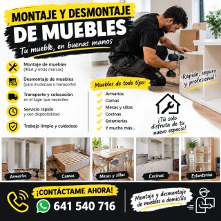 MONTAJE Y DESMONTAJE DE MUEBLES A DOMICILIO