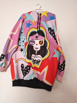 Vestido Sudadera Estampado Multicolor