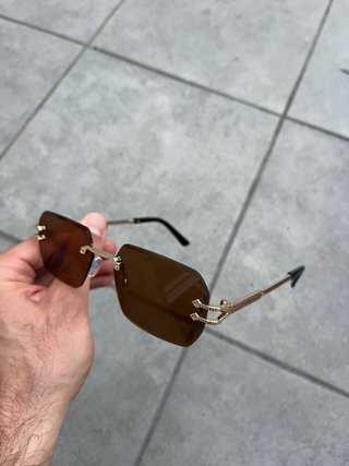 Gafas de Sol Hombre Marrones y Doradas