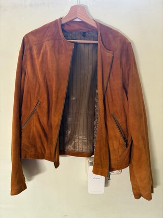 Chaqueta de cuero marrón Talla M