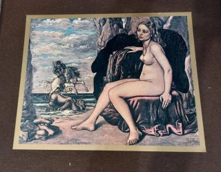 Serigrafia De Chirico con foglia d'oro