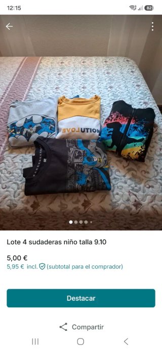 Lote 4 Sudaderas Niño Talla 9-10