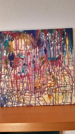 Cuadro Abstracto con Elefante