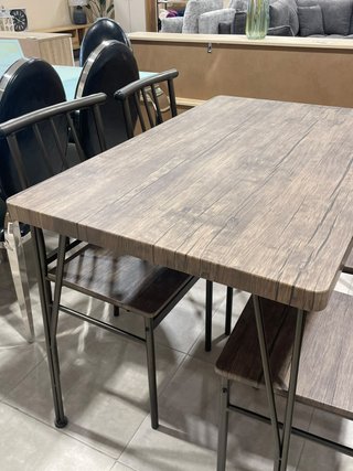 MESA + 4 SILLAS MUY ECONOMICA EN COLOR MADERA