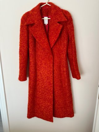Abrigo de Mohair y Lana Rojo Talla M