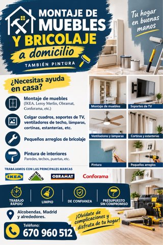 MONTAJE DE MUEBLES Y PINTURA A DOMICILIO