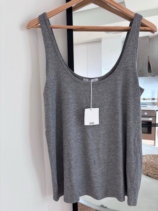 Top Gris de Canalé Zara Talla M