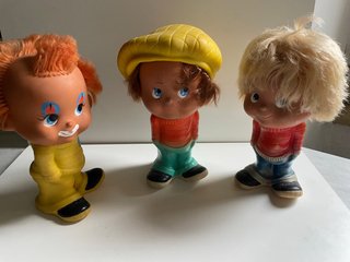 Set di 3 Bambole in Vinile Vintage