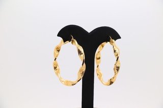 PENDIENTES ARO GRECA. Huecos. Oro 18k.