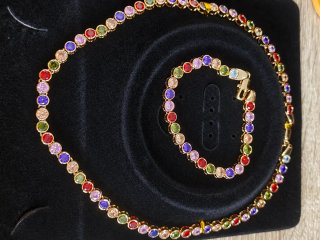 Conjunto de Collar y Pulsera Oro Laminado
