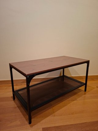 Mesa de centro industrial madera y metal