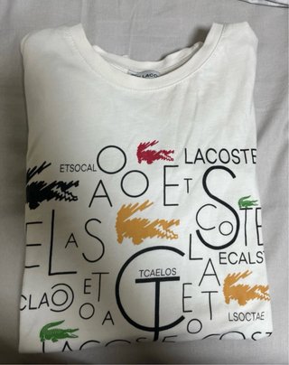 Camiseta Lacoste Blanca Estampada