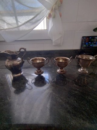 Set de 4 Jarrones de Plata de Ley