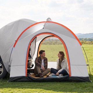 Tienda trasera y carpa para SUV, doble techo, gris