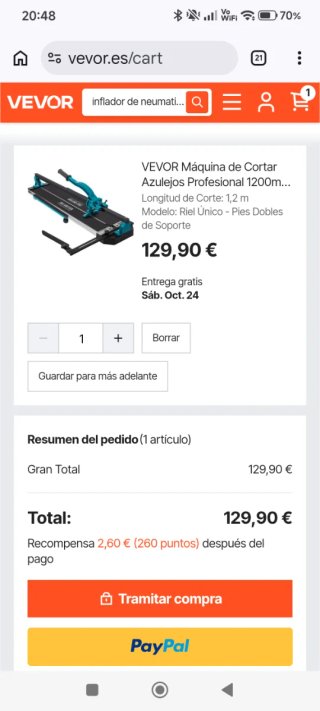 Máquina de Cortar Azulejos VEVOR 1,2m