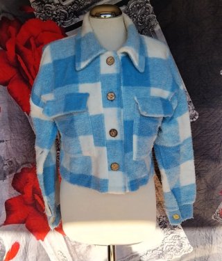 Giacchino corto Shein azzurro e bianco
