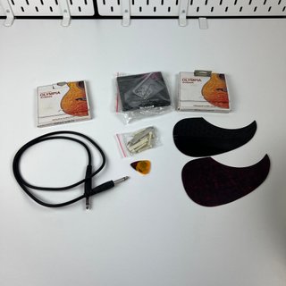 Set di accessori per chitarra: corde, plettri e pin