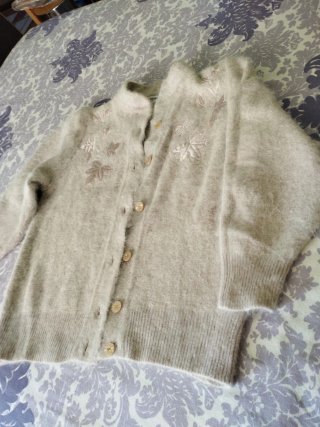 Chaqueta de Angora Beige Talla XL
