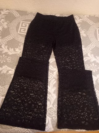 Pantalón de vestir de encaje negro