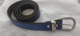 Cinturón de Piel Azul mujer.