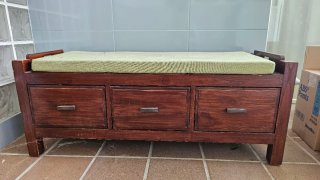 Banco Banak de Madera con 3 Cajones