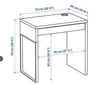 Escritorio IKEA MICKE Blanco 73x50 cm