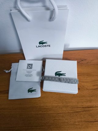 Pulsera Lacoste Plateada Hombre