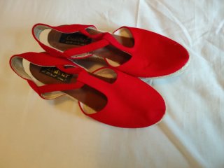 Sandalias de esparto rojas Ludher Talla 39