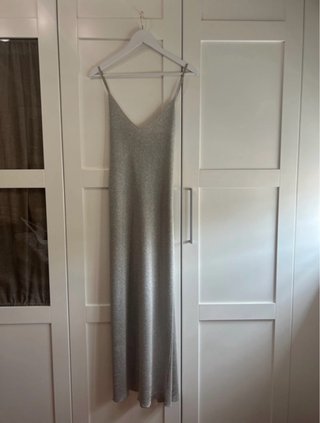 Vestido Mango Plateado Talla XL