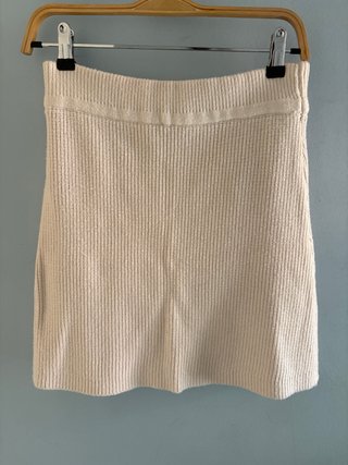 Falda de punto beige Zara Talla S